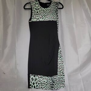 DVF Fabulous green and pink Animal Print Sheath Dress Final Discount